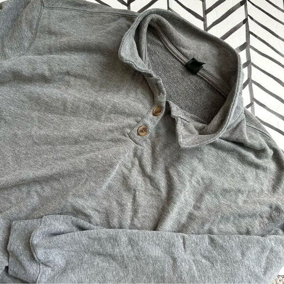Wild Fable Size XXL Cropped Gray Collared Henley Sweatshirt - Picture 1 of 4
